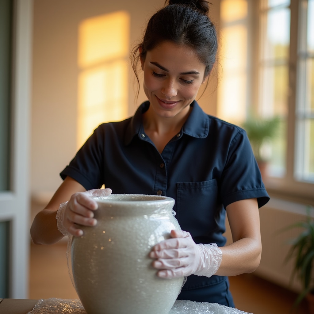 Team Xeliqrix che imballa con cura oggetti fragili